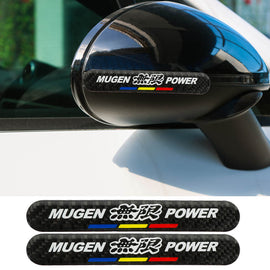 Brand New 2PCS Mugen Power Real Carbon Fiber Black Car Trunk Side Fenders Door Badge Scratch Guard Sticker