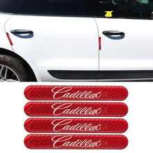 Load image into Gallery viewer, Brand New 4PCS CADILLAC Real Carbon Fiber Red Car Trunk Side Fenders Door Badge Scratch Guard Sticker