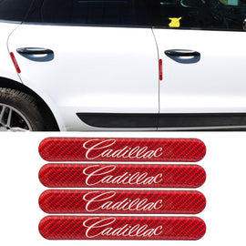 Brand New 4PCS CADILLAC Real Carbon Fiber Red Car Trunk Side Fenders Door Badge Scratch Guard Sticker