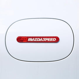 Brand New 1PCS Mazdaspeed Real Carbon Fiber Red Car Trunk Side Fenders Door Badge Scratch Guard Sticker