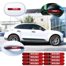 Brand New 8PCS ROUSH Real Carbon Fiber Red Car Trunk Side Fenders Door Badge Scratch Guard Sticker