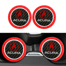 Brand New 2PCS Acura Real Carbon Fiber Car Cup Holder Pad Water Cup Slot Non-Slip Mat Universal