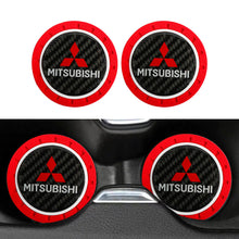 Load image into Gallery viewer, Brand New 2PCS MITSUBISHI Real Carbon Fiber Car Cup Holder Pad Water Cup Slot Non-Slip Mat Universal