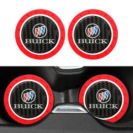 Brand New 2PCS Buick Real Carbon Fiber Car Cup Holder Pad Water Cup Slot Non-Slip Mat Universal