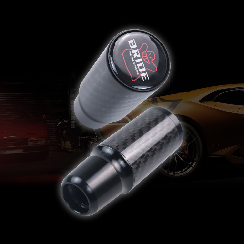 Brand New Universal Bride Black Real Carbon Fiber Racing Gear Stick Shift Knob For MT Manual M12 M10 M8