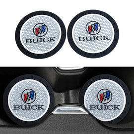 Brand New 2PCS Buick Real Carbon Fiber Car Cup Holder Pad Water Cup Slot Non-Slip Mat Universal