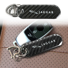Load image into Gallery viewer, Brand New Universal 100% Real Carbon Fiber Keychain Key Ring For Jaguar