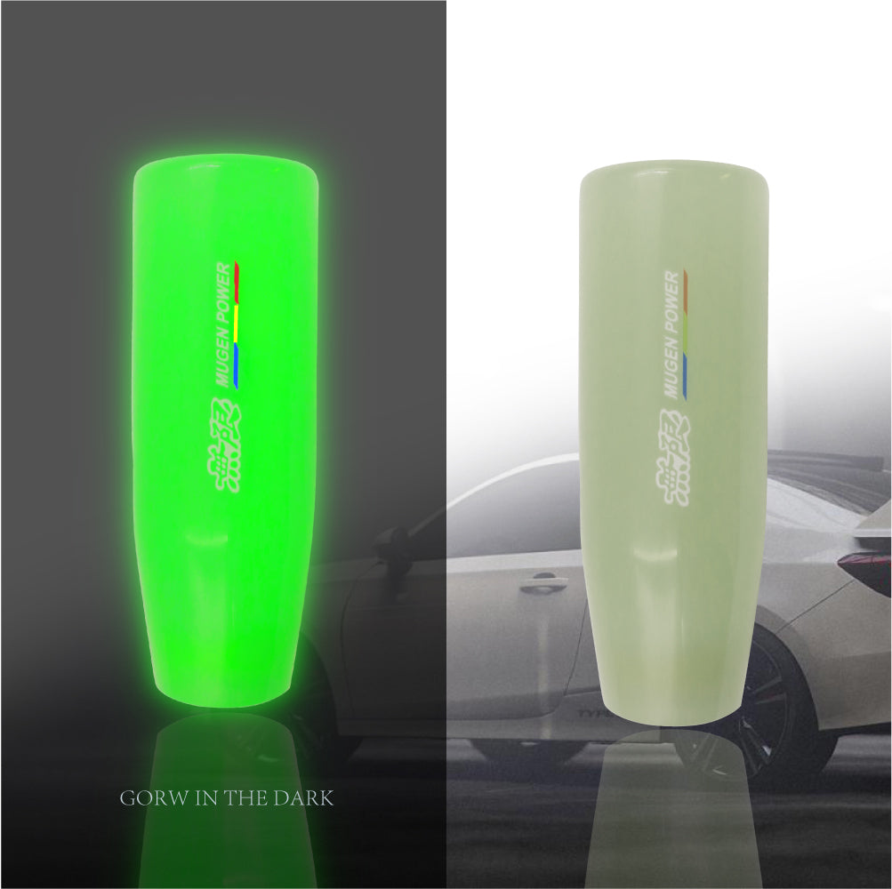 Brand New Universal 12CM Mugen Glow in the Dark Green Pearl Long Stick Manual Car Gear Shift Knob Shifter M8 M10 M12