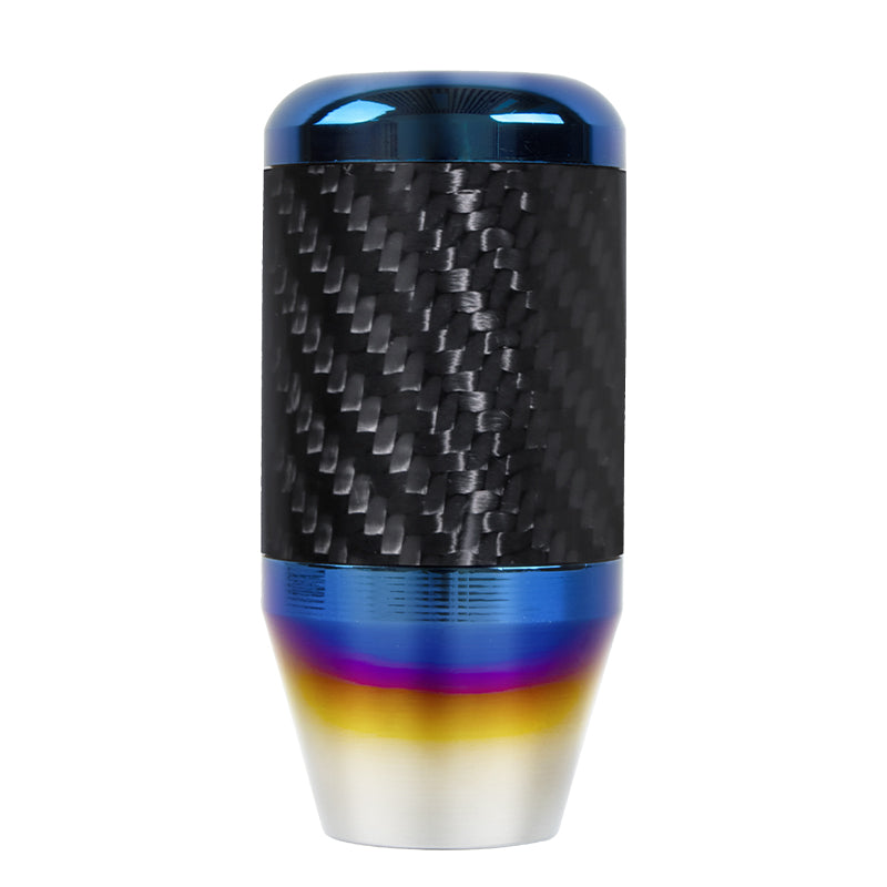 Brand New Universal Ralliart Car Gear Manuel Stick Real Carbon Fiber / Burnt Blue Shift Knob M8 M10 M12