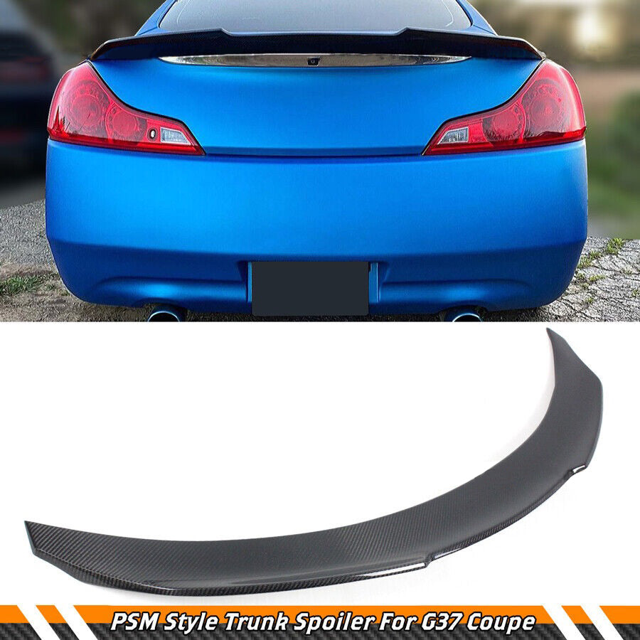 BRAND NEW 2008-2015 INFINITI G37 2DR COUPE V2 HIGH KICK Real Carbon Fiber Rear Trunk PSM Spoiler