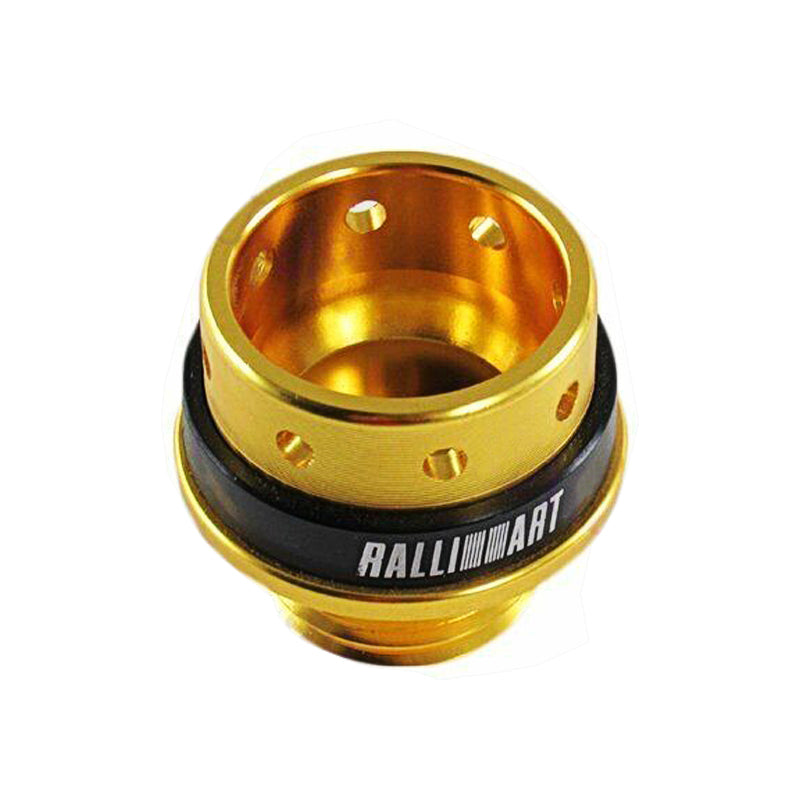 Brand New Jdm Ralliart Emblem Brushed Gold Engine Oil Filler Cap Badge For Mitsubishi