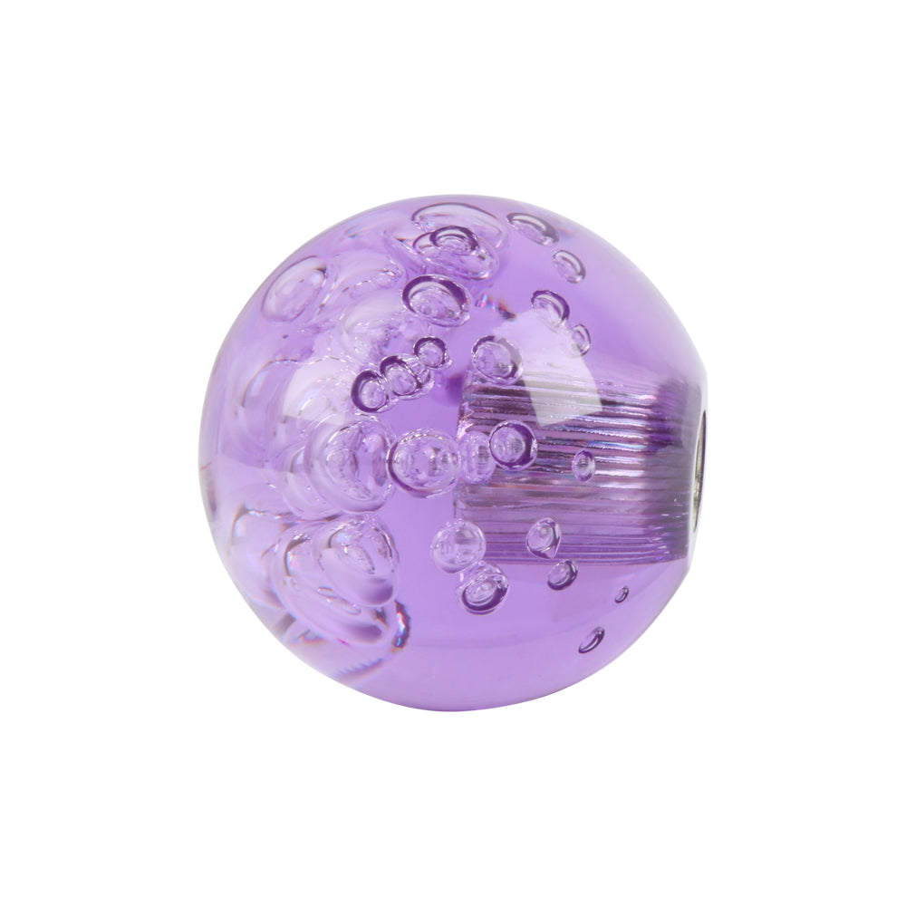 BRAND NEW UNIVERSAL V2 CRYSTAL BUBBLE PURPLE ROUND BALL SHIFT KNOB MANUAL CAR RACING GEAR UNIVERSAL