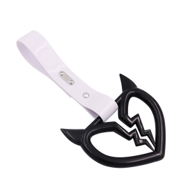 Brand New Devil Demon Broken Heart Black JDM TSURIKAWA Ring Subway Train Bus Handle Strap Charm Drift