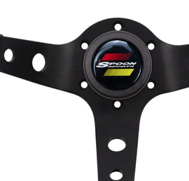 Brand New Universal Spoon Sports Car Horn Button Black Steering Wheel Center Cap