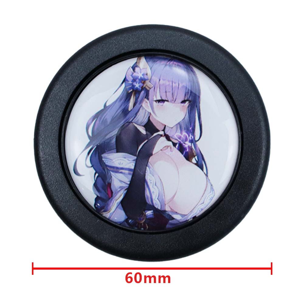 Brand New Universal Anime Hentai Car Horn Button Black Steering Wheel Center Cap