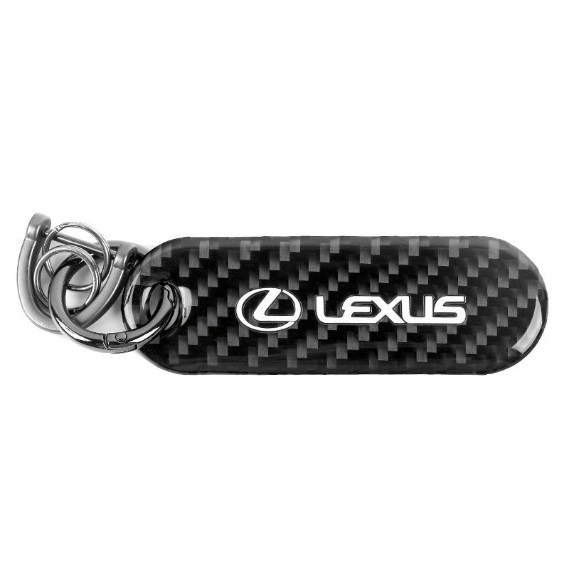 Brand New Universal 100% Real Carbon Fiber Keychain Key Ring For Lexus