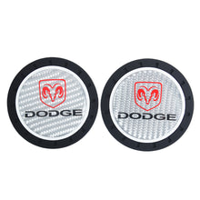Load image into Gallery viewer, Brand New 2PCS Dodge Real Carbon Fiber Car Cup Holder Pad Water Cup Slot Non-Slip Mat Universal