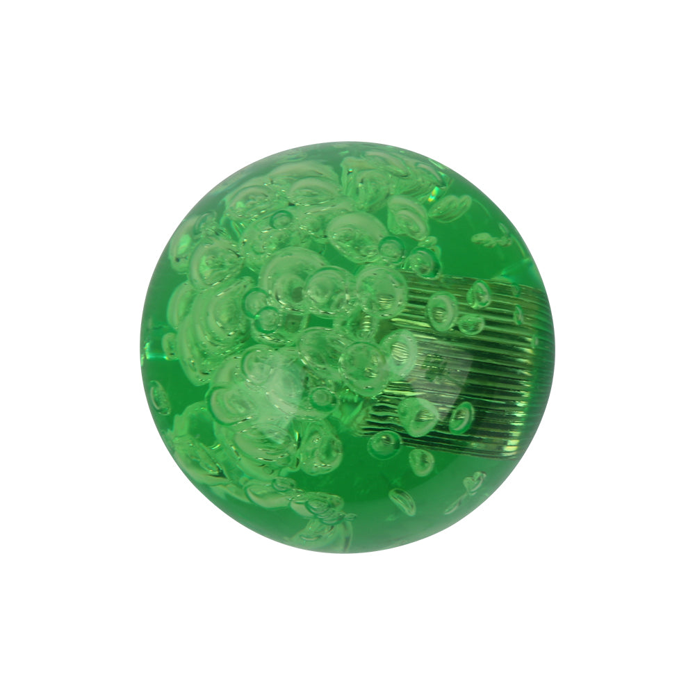 BRAND NEW UNIVERSAL V2 CRYSTAL BUBBLE GREEN ROUND BALL SHIFT KNOB MANUAL CAR RACING GEAR UNIVERSAL