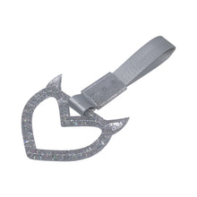 Load image into Gallery viewer, Brand New Devil Demon Heart Silver Glitter JDM TSURIKAWA Ring Subway Train Bus Handle Strap Charm Drift