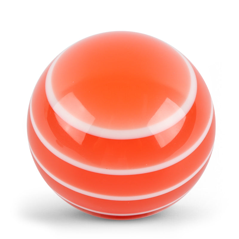 Brand New Jdm Universal Glossy Orange W/White Stripes Round Ball Shifter Shift Knob M8 M10 M12