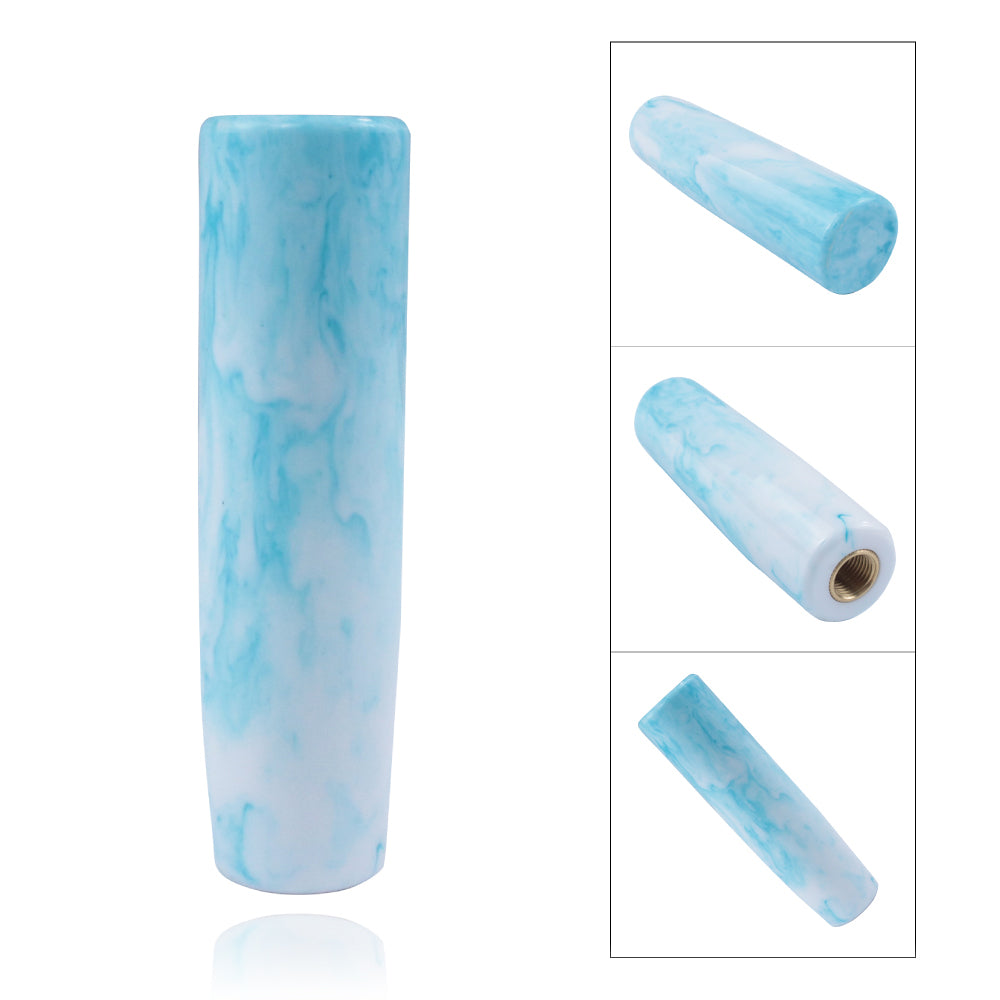 Brand New 12CM Universal Pearl Long White / Teal Stick Manual Car Gear Shift Knob Shifter M8 M10 M12