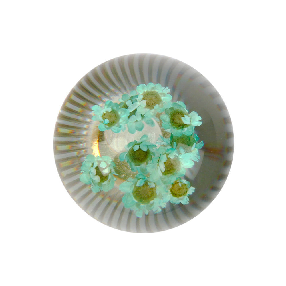 Brand New Universal Round Ball Crystal Clear Green Flowers Manual Gear Shift Knob Shifter M8 M10 M12