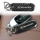 Brand New Universal 100% Real Carbon Fiber Keychain Key Ring For Mercedes-Benz