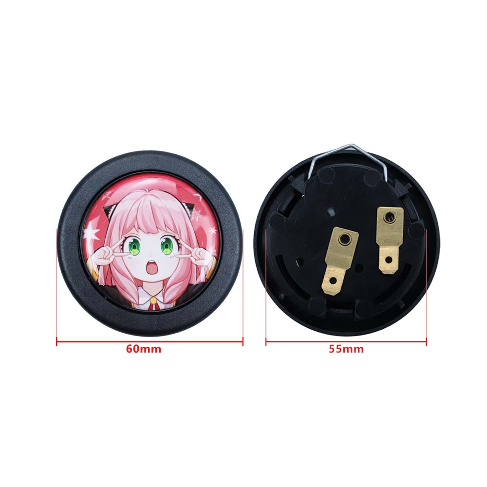 Brand New Universal Anime Hentai Car Horn Button Black Steering Wheel Center Cap