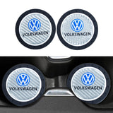 Brand New 2PCS Volkswagen Real Carbon Fiber Car Cup Holder Pad Water Cup Slot Non-Slip Mat Universal