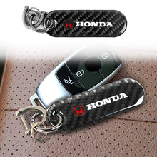 Load image into Gallery viewer, Brand New Universal 100% Real Carbon Fiber Keychain Key Ring For Honda