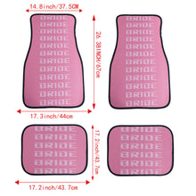 Load image into Gallery viewer, Brand New 4PCS UNIVERSAL BRIDE PINK Racing Fabric Car Floor Mats Interior Carpets