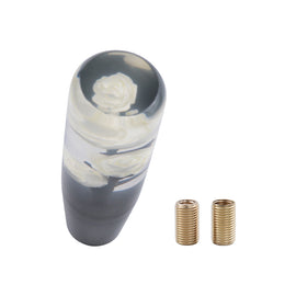 Brand New 1PCS Universal 15CM JDM Clear White Real Flowers Manual Car Black Base Racing Stick Shift Knob M8 M10 M12