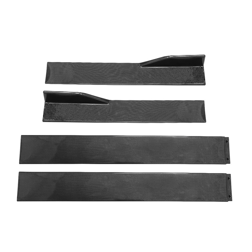 Brand New 4PCS Universal Car Side Skirt Extension Rocker Panel Body Lip Splitters Carbon Fiber