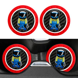 Brand New 2PCS Spoon Sports Racer Real Carbon Fiber Car Cup Holder Pad Water Cup Slot Non-Slip Mat Universal