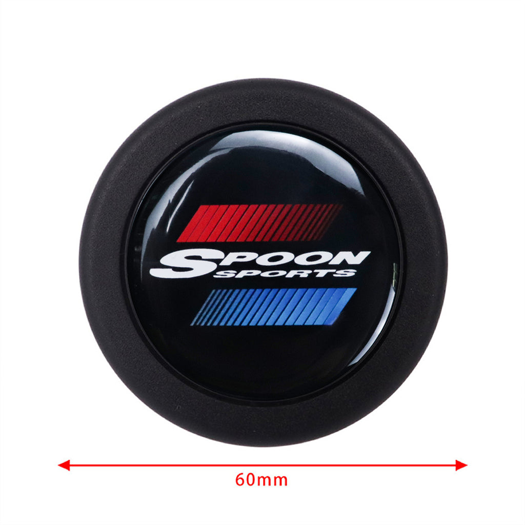 Brand New Universal Spoon Sports Car Horn Button Black Steering Wheel Center Cap