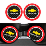 Brand New 2PCS Chevrolet Real Carbon Fiber Car Cup Holder Pad Water Cup Slot Non-Slip Mat Universal