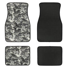Load image into Gallery viewer, Brand New Universal 4PCS SAKURA WAVE Racing Black Fabric Car Floor Mats Interior Carpets