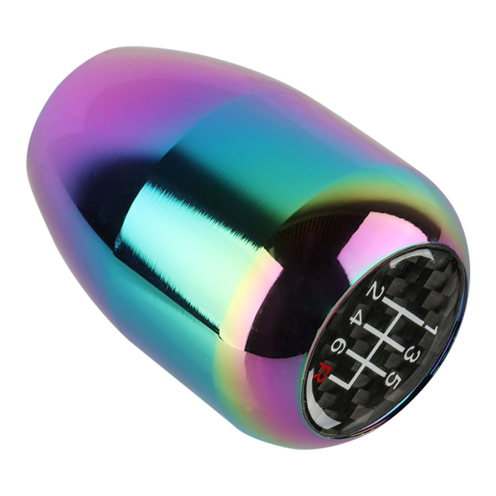 Brand New JDM 6 Speed Universal Real Carbon Fiber Sticker Aluminum Manual Gear Stick Neo Chrome Shift Knob Shifter M8 M10 M12