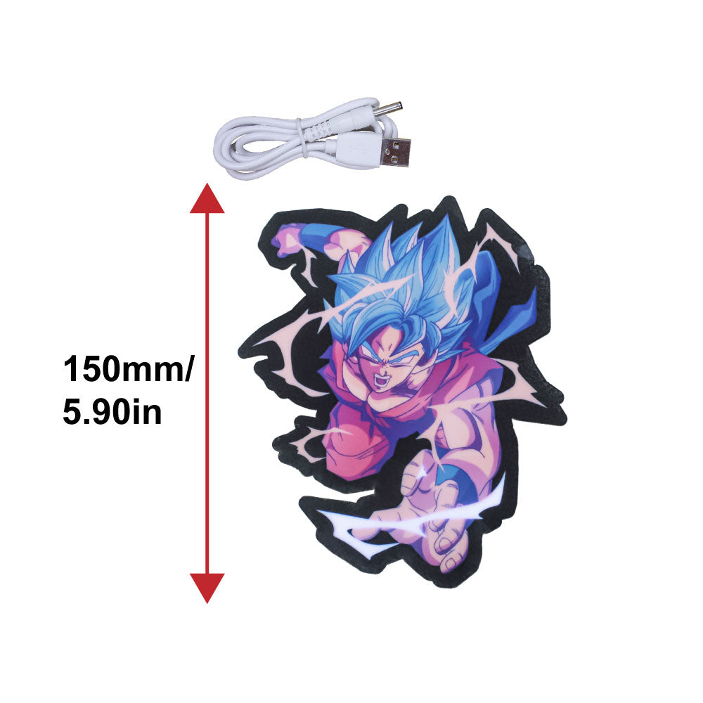 BRAND NEW DRAGON BALL Z GOKU JDM Glow Panel Electric Lamp Interior LED Light Sticker Window Flashing