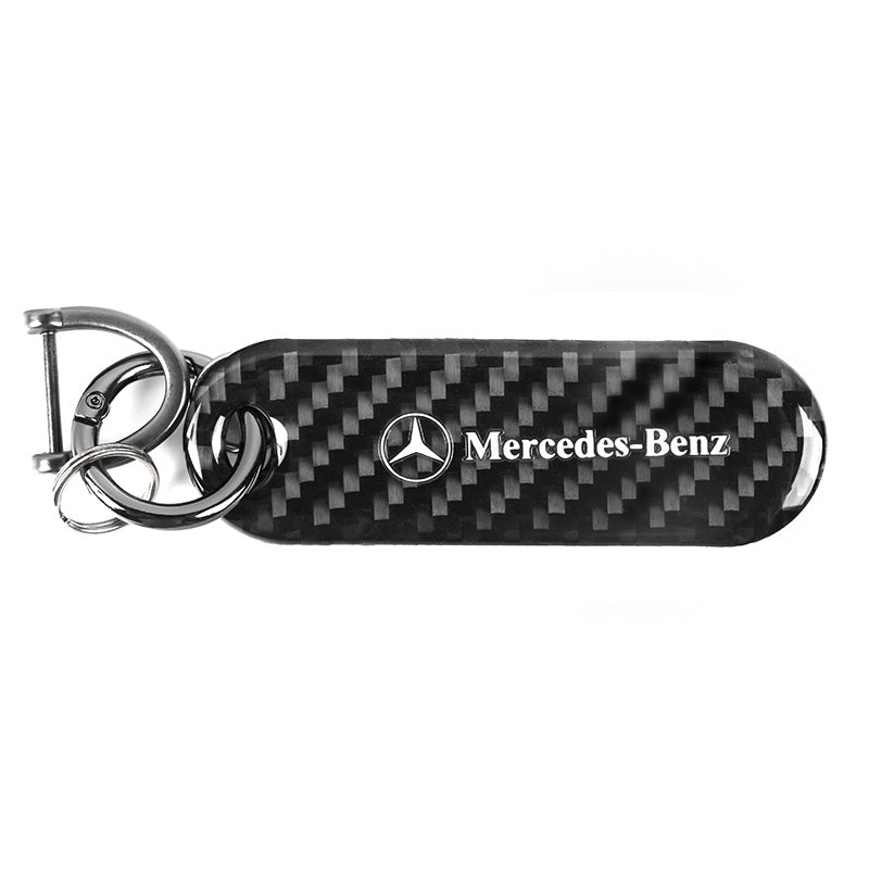 Brand New Universal 100% Real Carbon Fiber Keychain Key Ring For Mercedes-Benz