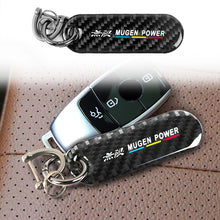 Load image into Gallery viewer, Brand New Universal 100% Real Carbon Fiber Keychain Key Ring Mugen Power