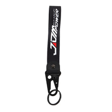 Load image into Gallery viewer, BRAND New JDM POWER Black Racing Keychain Metal key Ring Hook Strap Lanyard Universal