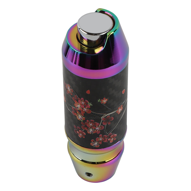 Brand New Universal Sakura Flower Real Carbon Fiber Neo Chrome Aluminum Automatic Transmission Racing Gear Shift Knob