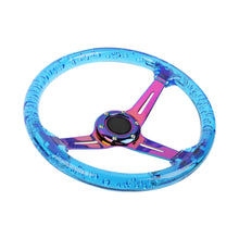 Load image into Gallery viewer, Brand New Universal 6-Hole 350mm Deep Dish Vip Blue Crystal Bubble Neo Spoke Steering Wheel