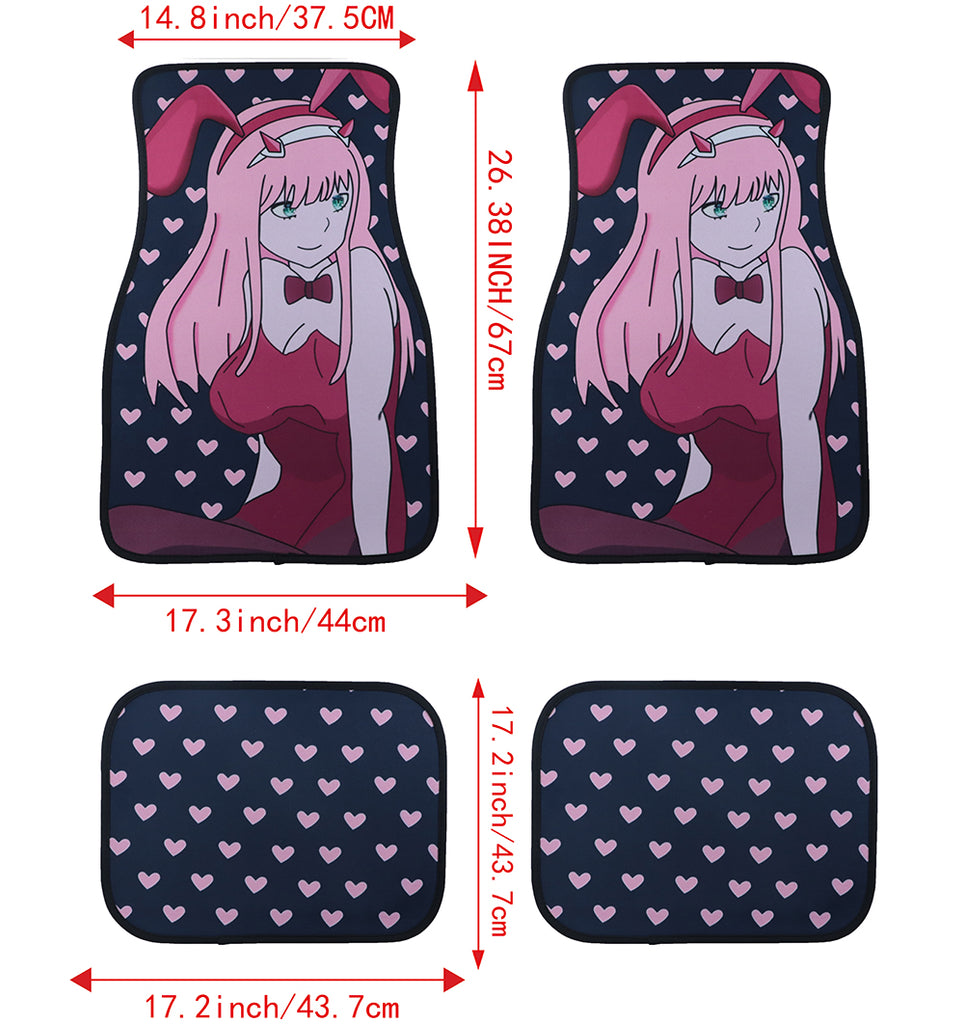 Brand New 4PCS UNIVERSAL ANIME GIRLS Racing Fabric Car Floor Mats Interior Carpets