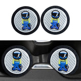 Brand New 2PCS Spoon Sports Racer Real Carbon Fiber Car Cup Holder Pad Water Cup Slot Non-Slip Mat Universal