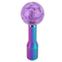 Load image into Gallery viewer, BRAND NEW UNIVERSAL V2 CRYSTAL BUBBLE PURPLE ROUND BALL SHIFT KNOB MANUAL CAR RACING GEAR M8 M10 M12 &amp; Neo Chrome Shifter Extender Extension