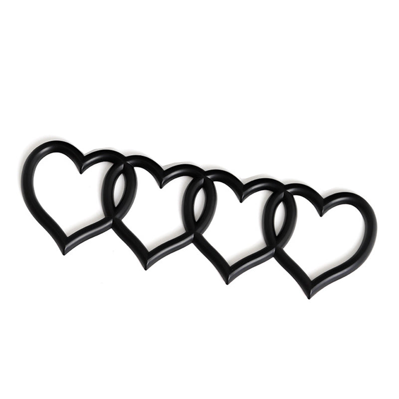 Brand New Audi Sport Car Trunk Lid Love Heart Rings Badge Logo Emblem Decoration Glossy Black