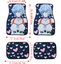 Load image into Gallery viewer, Brand New 4PCS UNIVERSAL ANIME GIRLS Racing Fabric Car Floor Mats Interior Carpets