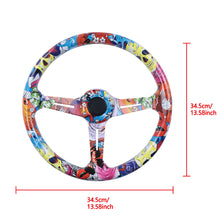 Load image into Gallery viewer, BRAND NEW UNIVERSAL 350MM 14&#39;&#39; Stickerbomb Acrylic Deep Dish 6 Holes Steering Wheel w/Horn Button Cover
